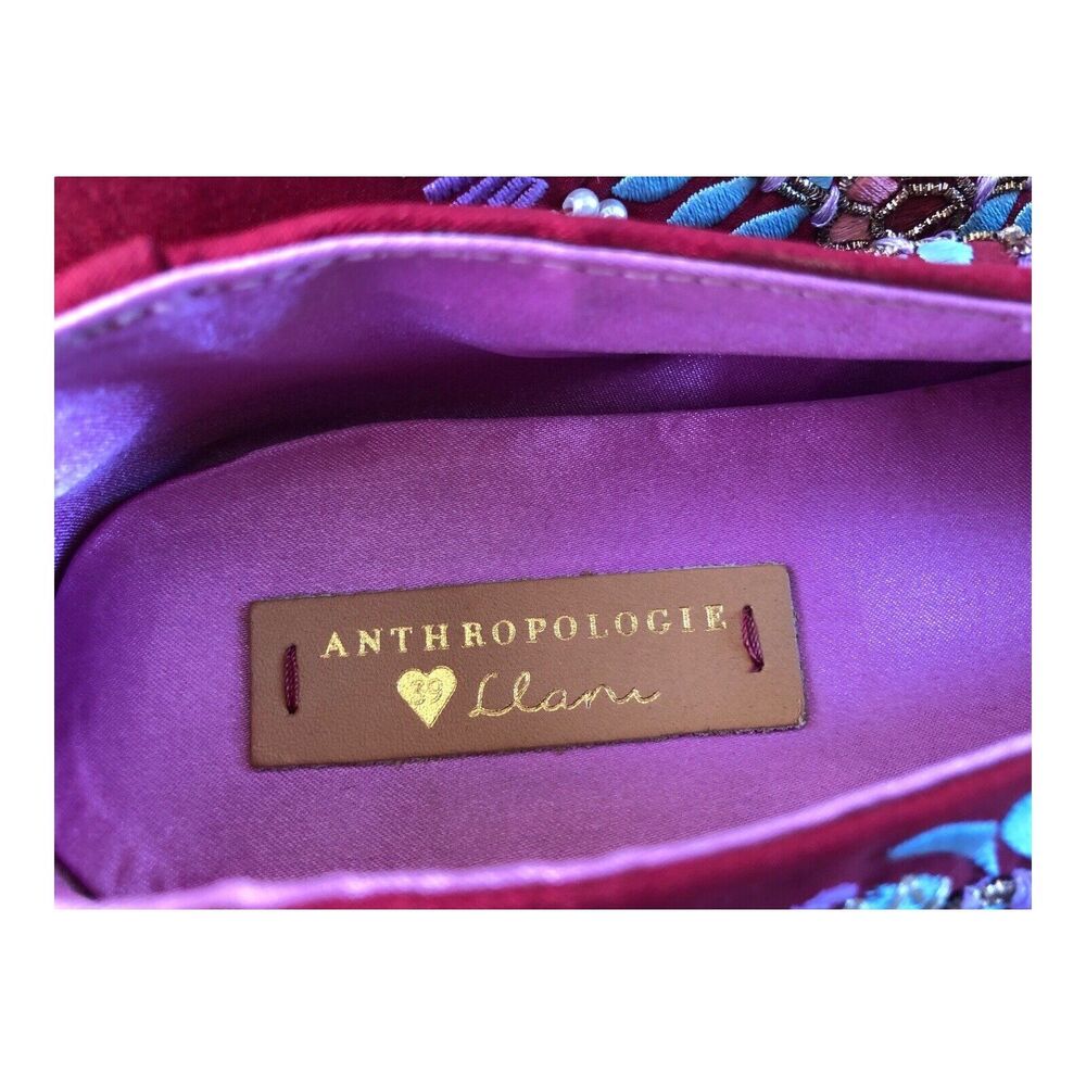 Anthropology Llani Embellished Satin Ballet Slippers Size 39/8.5 - Picture 8 of 11